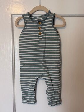 Little Planet - Blue Striped Sleeveless Jumpsuit - 9m